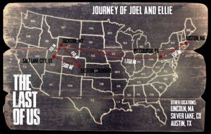 A handy map tracks just how much distance Joel and Ellie have covered so far in ‘The Last of Us’