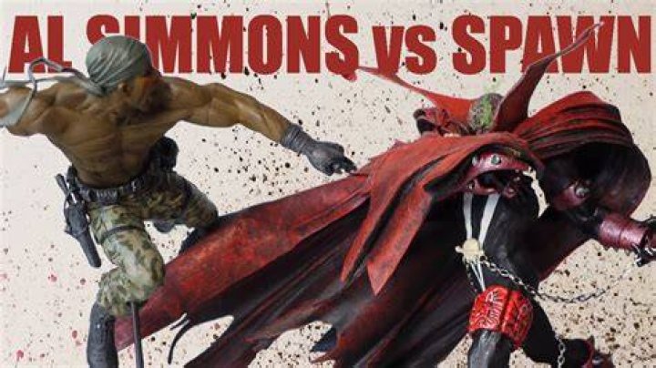 Al Simmons is screaming and pulling on chains.