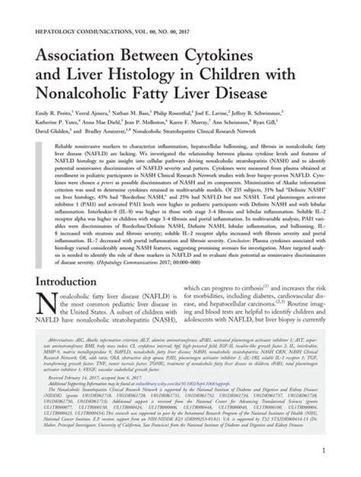 Association Between Cytokines and Liver Histology in Children with Nonalcoholic Fatty Liver Disease