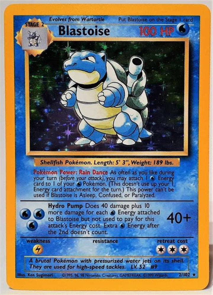 Blastoise Pokemon card with Magic: The Gathering back
