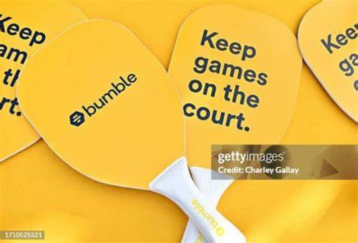 Bumble is seen during Pickle! For Purpose Celebrity Pickleball Tournament at Pepperdine University on September 30, 2023 in Malibu, California. 