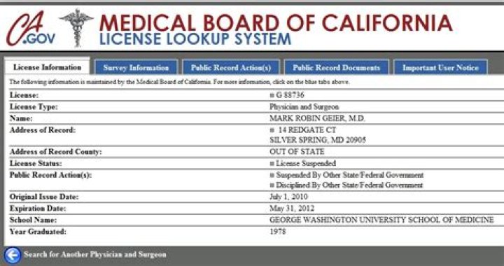 CA State Medical License