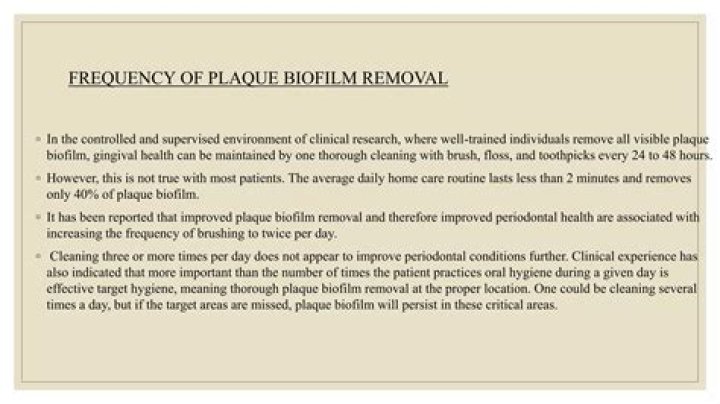 Could Clinical Benefit of Plaque Removal Grow over Time?