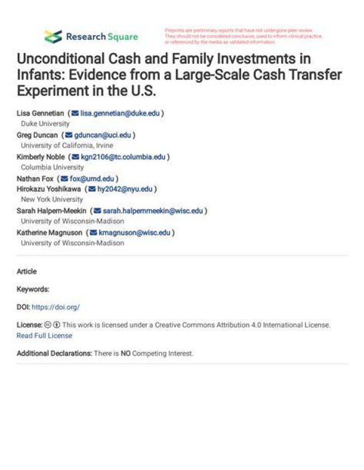 Evaluation of an Unconditional Cash Transfer Program Targeting Children&rsquo;s First-1,000&ndash;Days Linear Growth in Rural Togo: A Cluster-Randomized Controlled Trial