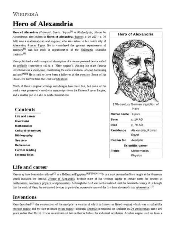 Hero of Alexandria Biography