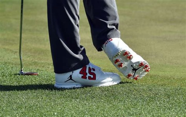 Keegan Bradley wearing Jordans while playing