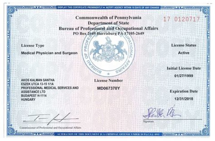 LA State Medical License