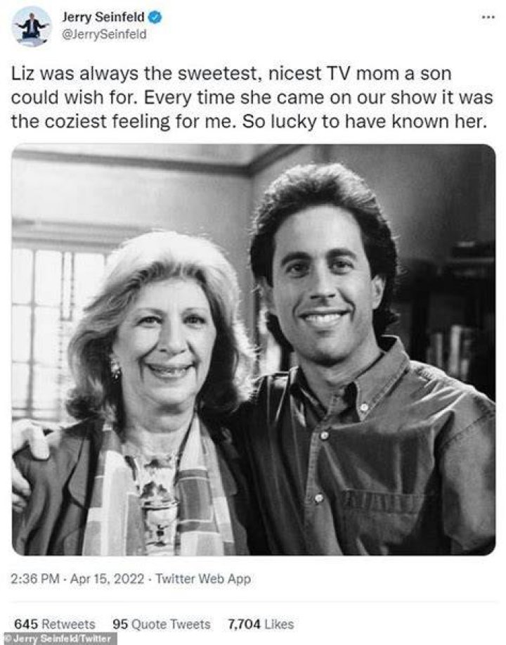Liz Sheridan, the actress who played Jerry’s mom on ‘Seinfeld’ dies at 93