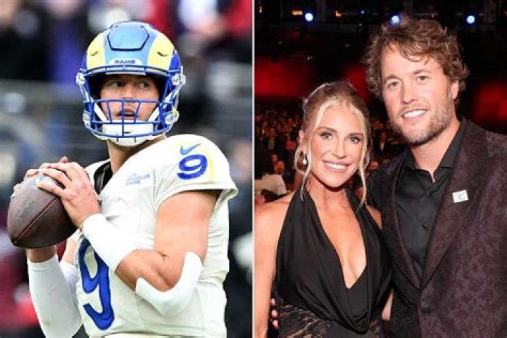 Matthew Stafford with his wife and four children