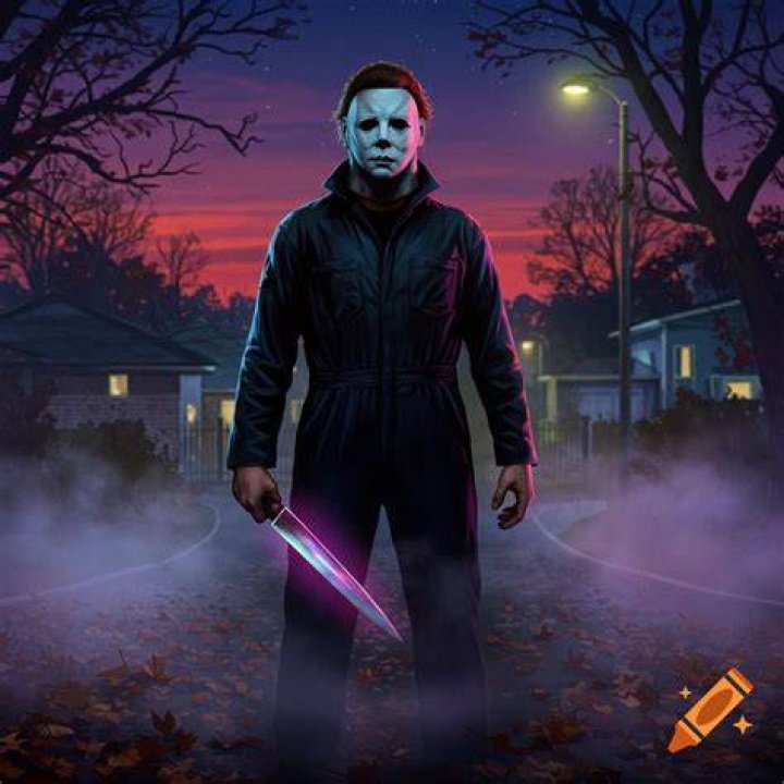 Michael Myers is holding a knife in his hand.