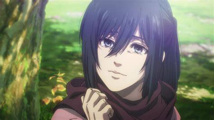 Mikasa Ackerman looking enraged in the 'Attack on Titan' anime.