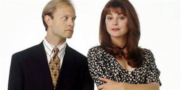 Niles and Daphne attend a Halloween costume party in 'Frasier.'