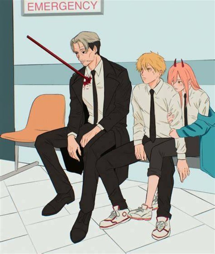 Power, Kishibe, and Denji in Chainsaw Man