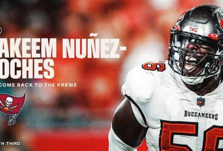 Rakeem Nathan Nuez-Roches, a nose tackle for the Tampa Bay Buccaneers of the National Football League, was born in Belize on July 3, 1993. (NFL). At the 2015 NFL Draft, he was selected by the Kansas City Chiefs in the sixth round (217th overall). In college, he played football for Southern Miss.
