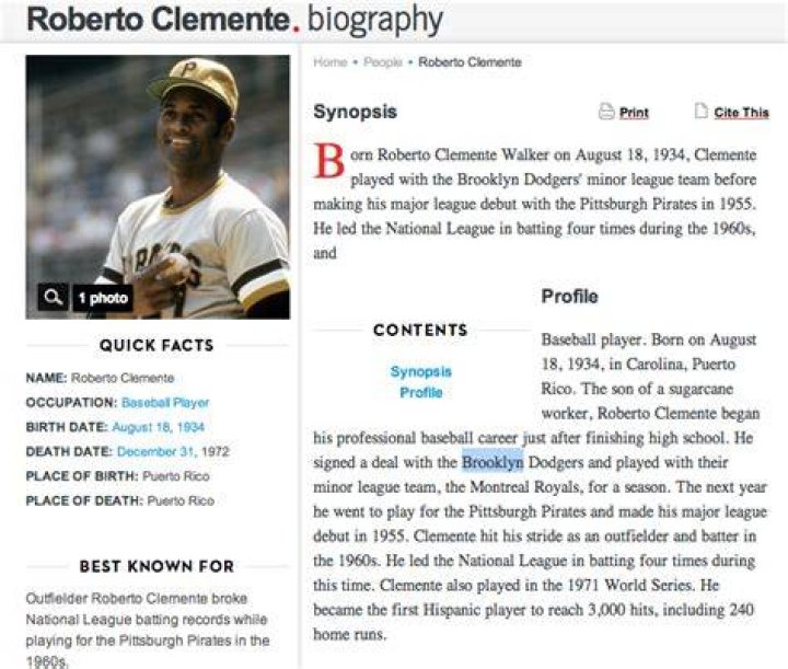Roberto Clemente Biography
