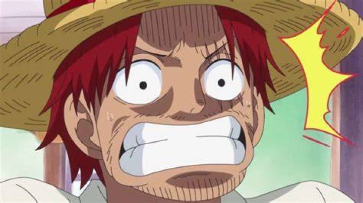 Shanks looking shocked at Lucky Roux