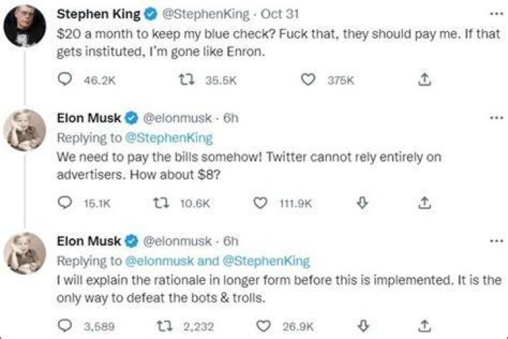 Stephen King threatens to leave Twitter in light of Elon Musk’s latest proposal