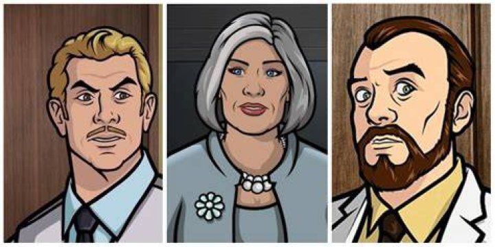 The characters of Archer are scattered around a pyramid.