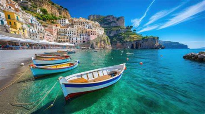 The coast of Italy is pictured.