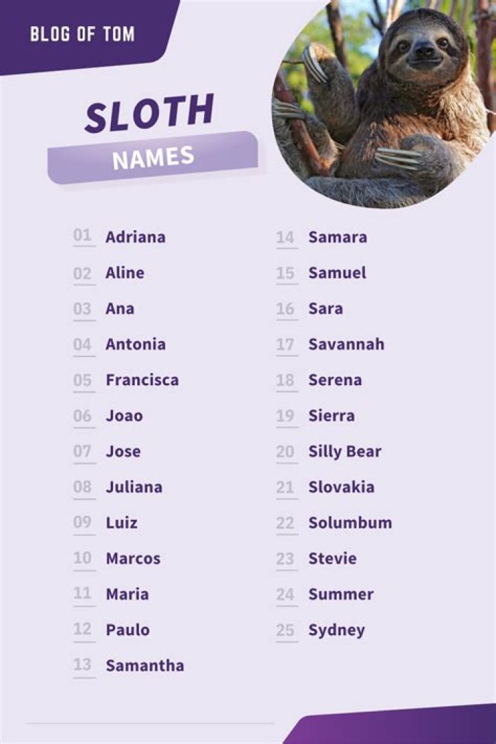 What are good sloth names? – Celebrity