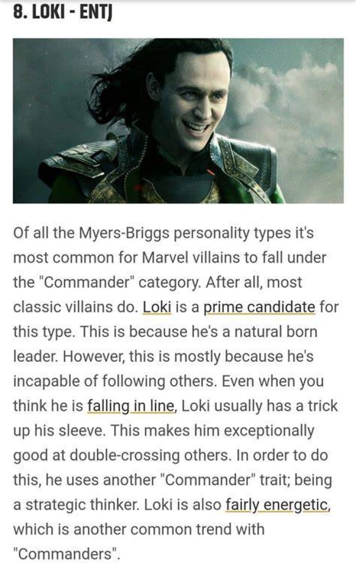 What personality type is Loki? – Celebrity