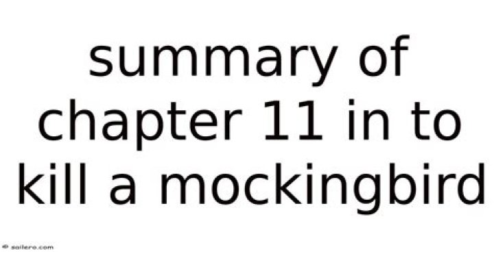 What Was Chapter 11 Of To Kill A Mockingbird About? – Celebrity
